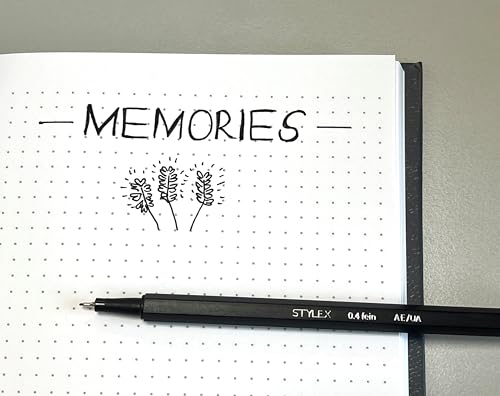 Stylex 76350 - Premiumkladde im DIN A4 Format, punktkariert, mit 192 Seiten und Hardcover in Schwarz