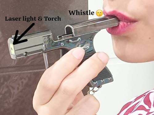 Image of TERA 13 Gun Shape Keyring for Boys, Light, Kids, Whistle, Bike Car - Gift for Boys & Kids (1 Pcs)