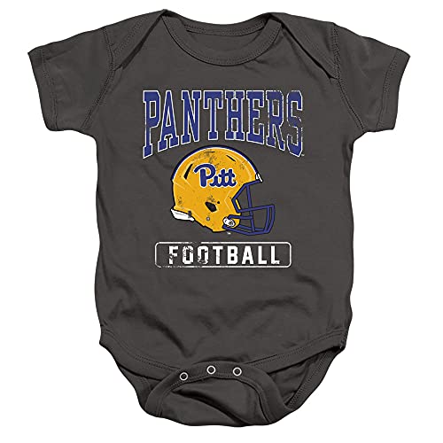 University of Pittsburgh Official Football Helmet Unisex Infant Snap Suit for Baby,Charcoal, 6 Months
