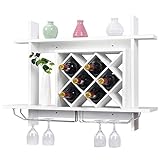 weinregal weiß stapelbar ★ Elegantes Aussehen und hohe Anwendbarkeit ★ Das weiße Schweberegal sieht sehr schön und elegant aus, sodass das Regal in die meisten Möbelstile integriert werden kann. Das Schweberegal kann in der Küche, im Esszimmer, im Wohnzimmer, im Büro, in der Bar usw. verwendet werden.