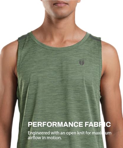 Image of TEGO Men's Pacer Tank | Lightweight Ultra-Breathable Running Tank | Moisture-Wicking | Athletic Fit | Chafe-Free Seams | Reflective Details | 100% Polyester Gym Tank Top