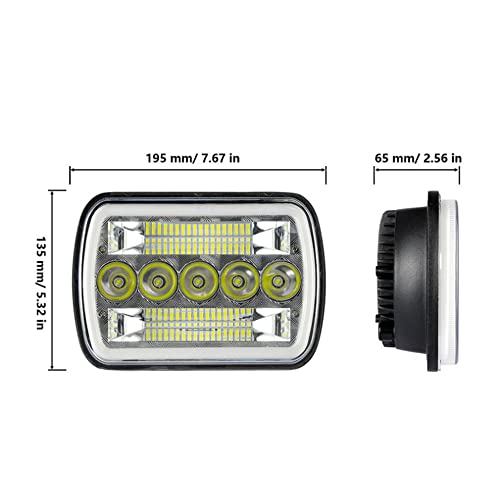 5X7 7X6 Led Farol Farol Alto Baixo Feixe Selado H4 Para Jeep Wrangler YJ XJ S10 Para Chevy Blazer 2