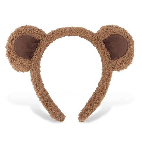 Semato Bear Ears Headband Cute Halloween Animal Costume Headwear Face Wash Headband Fashion Hairband Hair Accessories for Adult Party Decoration