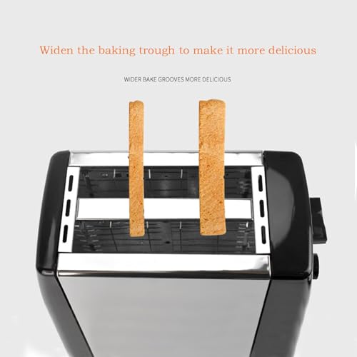 800W Toasters 2 Slice Wide Slot for Bagels and Breads, 7 Gear Settings - image 6