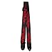 1pkg Adjustable Guitar Bass Strap Leather Head Acoustic Electric Classical Red Flame