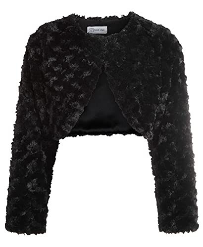 Bonnie Jean Girls Size 12M-16 Faux Fur Swirl Shrug Sweater