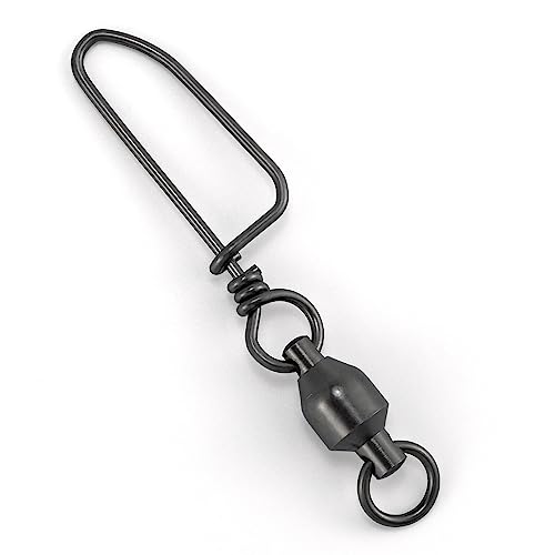 Alwonder 20 Pack Ball Bearing Swivels with Snaps, Fishing Snaps Swivels Saltwater Swivels Fishing Tackle Coastlock Snaps Barrel Leader Connector Downrigger Planer Release Clips 100LB