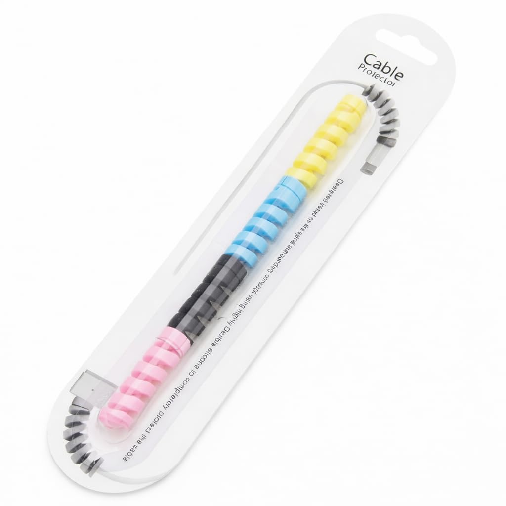 Cable Protector Spiral Wrap, Multicolour Silicone, Charging Cable Protector Anti-Break Cover for USB Data Cables Charger Wires Lightning Type C Micro USB Cable Protection-image-20
