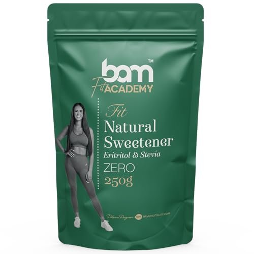 BAM Edulcorante Natural con Eritritol y Stevia, 250 g - Edulcorante en Polvo sin Calorías para Endulzar Bebidas y Recetas - Sabor Suave y Fácil Disolución