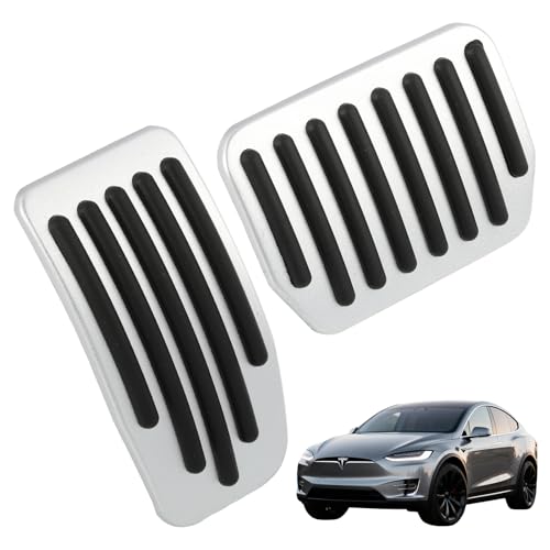 Pedales Antideslizantes Para Tesla Model 3 (Incl. Highland) Y Model Y - Cubiertas De Aluminio Para Los Pedales De Acelerador Y Freno - Estilo Y Seguridad Para Tu Vehículo Pedales Para Tesla