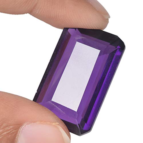 Gemhub Emerald Cut Violet Amethyst Stone Approx 70-80 Ct. Faceted Translucent Pendant Size Brazilian Violet Amethyst Loose Gemstone #TOP2
