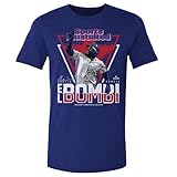 500 LEVEL Adolis Garcia Shirt - Adolis Garcia Sports Illustrated & Texas El Bombi WHT (Royal Blue, Small)