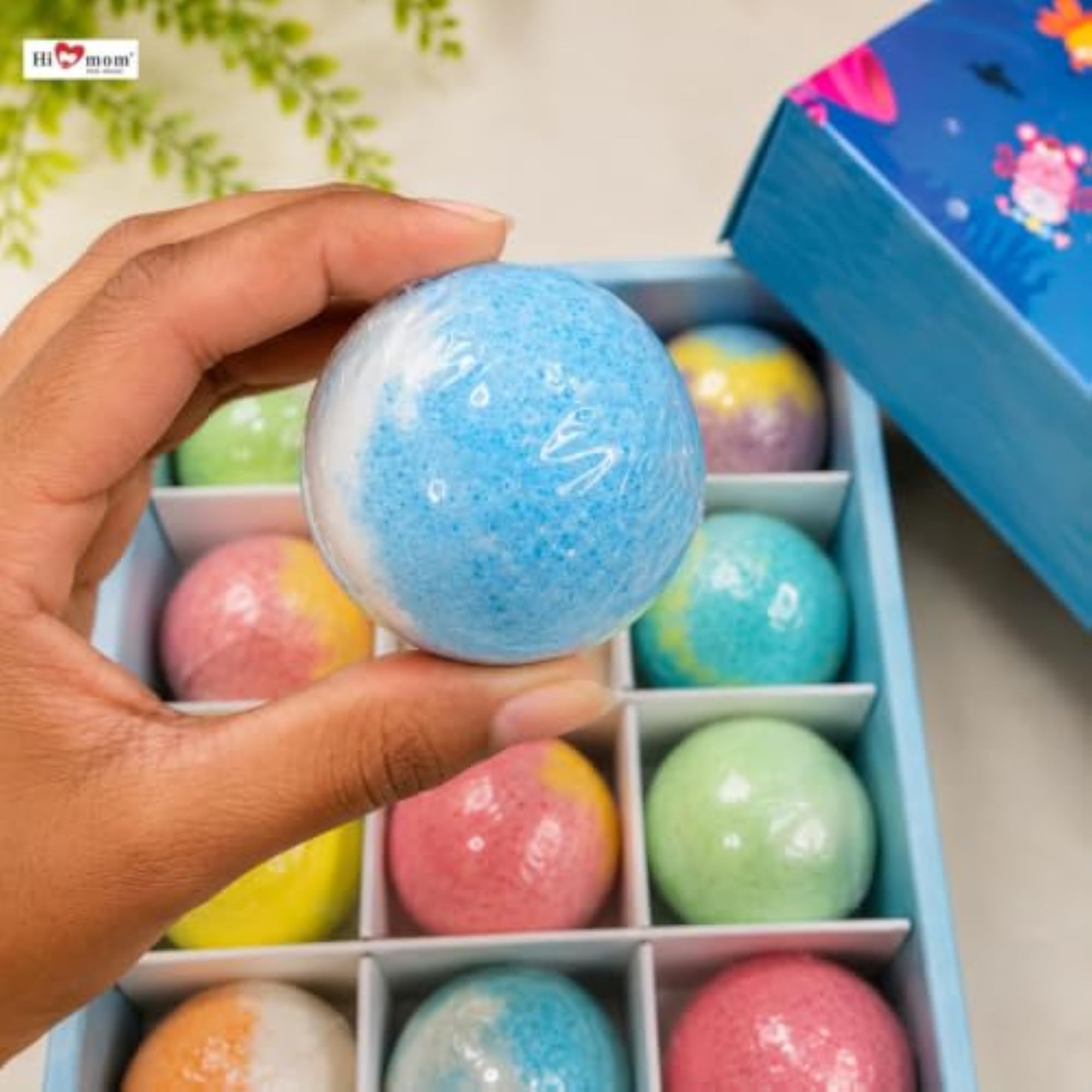Colorful Baby Bath Bombs with Essential Oils