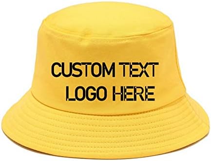 Custom Bucket Hats for Women Teens Sun Visor Fisherman Uv Beach Hat Mens Cap Yellow