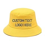 Custom Bucket Hats for Women Teens Sun Visor Fisherman Uv Beach Hat Mens Cap Yellow