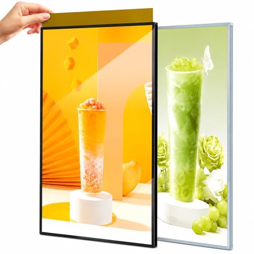 Panneau rétroéclairé LED A2 en verre trempé, vitrine publicitaire premium pour magasin