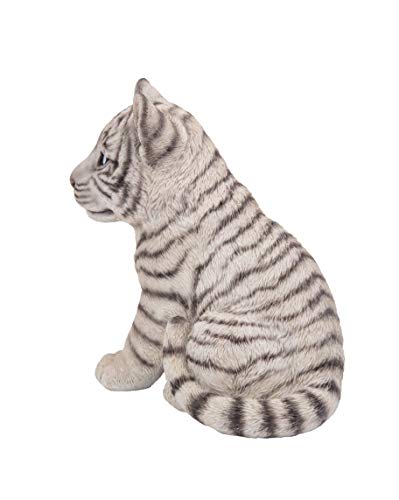Hi-Line Gift Sitting White Tiger Cub Statue #TOP3