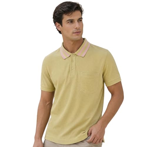 Image of Nobero Striped Collar Regular Fit Polo T Shirt for Men | Polo t-Shirts for Men | Regular Fit | Striped Collar | Premium Fabric | Casual & Smart Casual