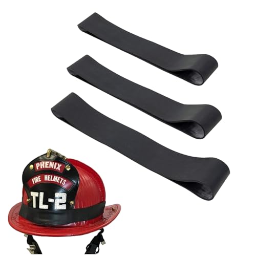 LINE2design Firefighter Helmet Bands Heavy Duty Rubber Helmet Band for Modern & Traditional Fire Helmets and Hard Hats Securely Holds Firefighting Tools and Accessories Made in the USA - Pack of 3