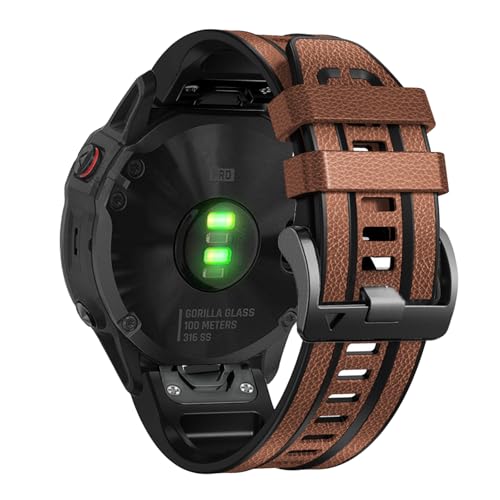 Correa QuickFit 22mm de cuero para Garmin Fenix miniatura 7