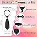 Gsyziux Neck Ties for Women Girls, Adjustable Pre-Tied Womens Tie Cute Ladies Neckties for School Uniform Cosplay Daily (Black)