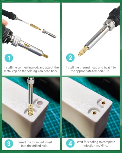 360 Stk Gewindeeinsatz M2 M2.5 M3 M4 M5 M6, Bolatus Einschmelzmuttern Messing mit Lötkolben Einschmelzhilfe, Gerändelt Einschmelzgewinde für Kunststoffteile, Gewindeeinsätze für 3D-Drucker Teile