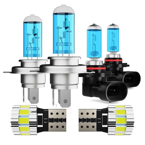 Image of Light Bulbs Fit For Toyota RAV4 2001-2005, High Performance Halogen Headlight Bulb And License Plate Lights Combo, 9003 9006 High Low Beam Fog Lights, 6000K White Light, Pack of 6