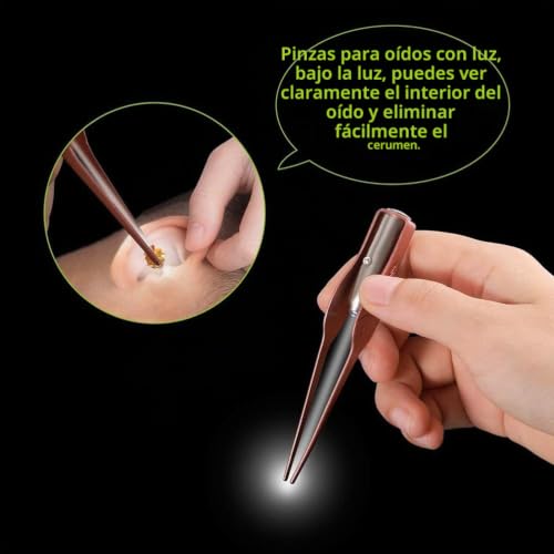 Miniatura 4 de Juego De Herramientas Para Recoger Orejas Con Luz Led Con Caja De Metal Para Limpieza Diaria De Oídos, Lindo Juego De Pinzas Con Patrón De Para Adultos Y Adultos,