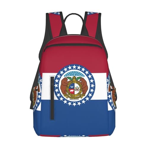 Sac à dos imprimé Missouri ultra léger au design bicolore noir et blanc ajustable