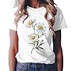 Women's t-Shirts Sunflower Shirts Vintage Flower Graphic Tees Shirts Inspirational Tees Casual Shirt Tops Womans Tops (White, XXXL) #2