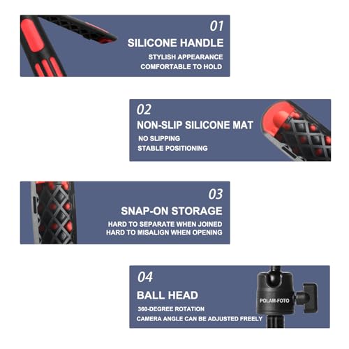 Image of POLAM-FOTO Mini Tripod for Camera & Phone with 360 Ball Head | Compact Metal Tripod, Adjustable Height, Stable Shooting, Fits Smartphones & Cameras, Easy to Carry