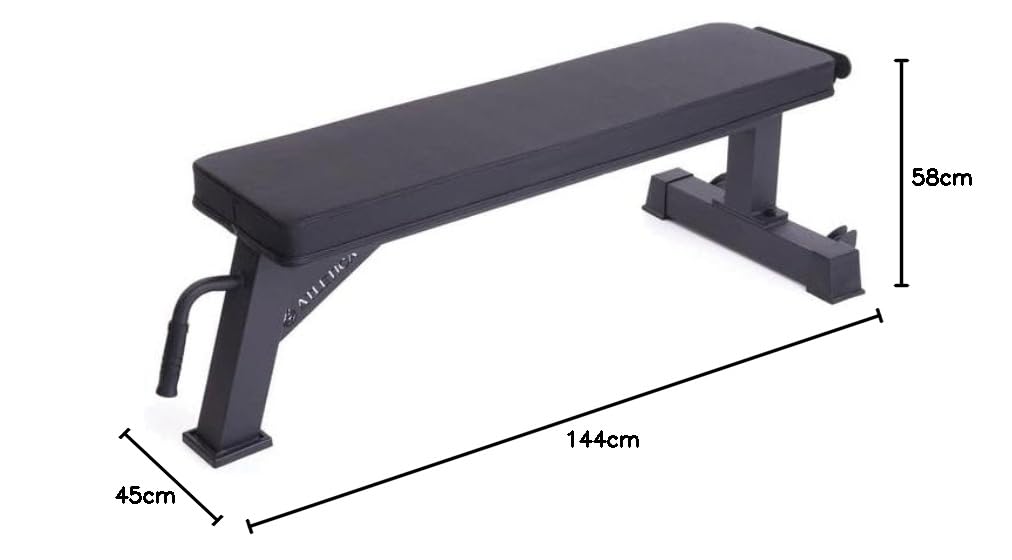 Atletica Panca piatta B1, opzione di storage verticale, qualità professionale, stabile con peso netto di 26 kg, certificato di classe H, materiale: rete
