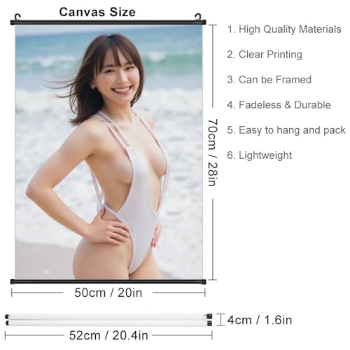新垣結衣 (159)アートポスター 装飾画 キャンバス家庭用・寝室用 壁画 黒軸付きビキニポスター絵画版画20"x28"