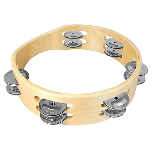 Tiger 8 "Pandereta de doble fila sin cabeza - Pandereta de madera