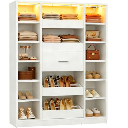 40 Closet System with LED Lights and Shelves