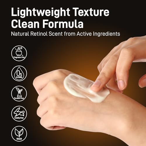 Retinol Cream for Face, Anti Aging Moisturizer with Triple Retinol Complex, Hyaluronic Acid, Collagen, Peptides, Niacinamide & 50000ppm Squalane, Wrinkle Cream for Women, Fragrance Free