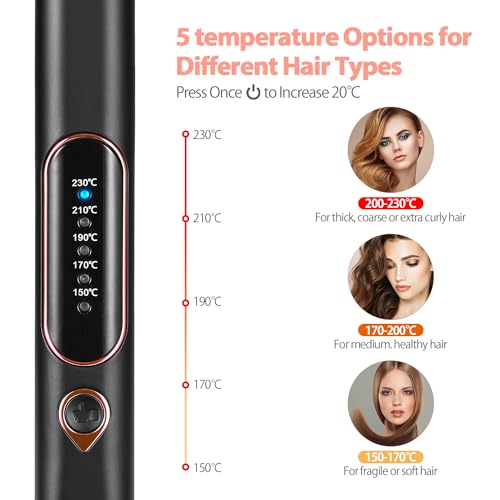 Hair Straighteners for Women, Haglater 2 in 1 Straightener and Curler Ceramic Plates Flat Iron with Adjustable Temperature LCD Display Straightening Styling Tool for Long Hair - Image 5