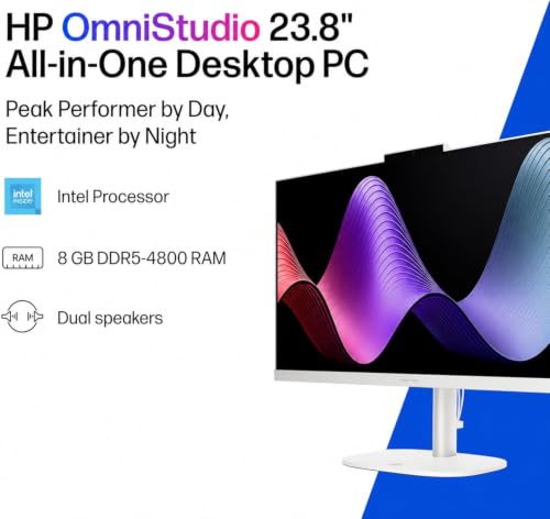 Image of HP 24 inch OmniStudio All-in-One Desktop Computer, 16GB DDR5 RAM, 128GB UFS