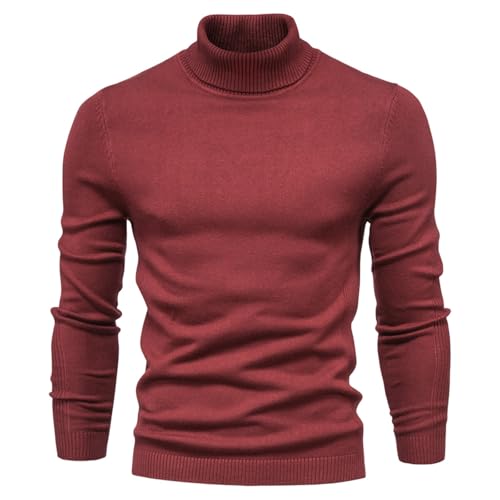 Men's Slim Mock Turtleneck Pullover Sweater Casual Basic Knitted Thermal Sweaters High Neck Long Sleeve Loose Sweater - Main Image