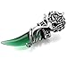 Men's Stainless Steel Pendant Necklace Crystal Silver Green Wolf Tooth Tribal -with 23 inch Chain