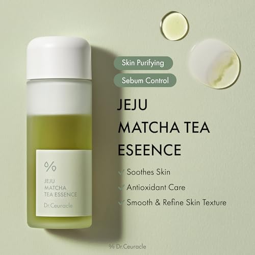 leegeehaam Dr.Ceuracle Jeju Matcha Tea Essence - Skin Purifying Milky Toner with Matcha Extract, 9-Peptide, Ceramide, Korean Skincare Essence (150 ml / 5.07 fl. oz.)