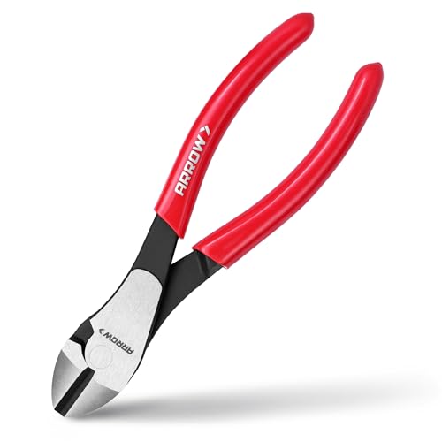 ARROW 7' High Leverage Diagonal Cutting Pliers, Heavy Duty Wire Cutters with Comfortable Grip, Side...