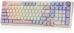 Redragon K768 PRO 100 Joint sans fil Clés RGB Clavier de jeu, massif 8000 mAh PBT Clavier mécanique avec socket à l'aide d'un bouton d'arrêt, commande de la poignée dédiée & 5-Layer Amortissement du bruit, interrupteur linéaire personnalisé Yolk