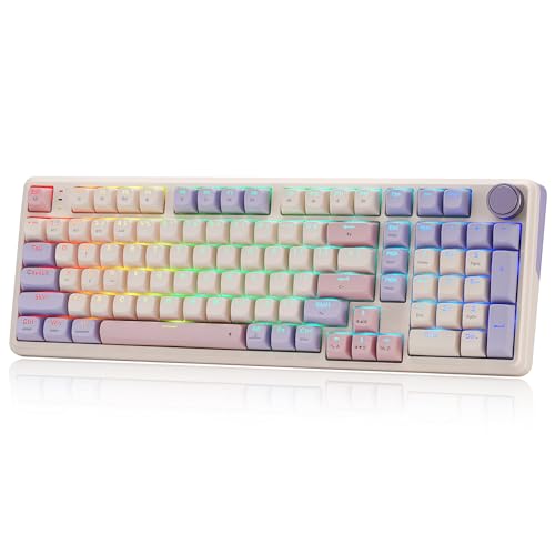Redragon K768 PRO 100�L�[ ���C�����X�K�X�P�b�g RGB�Q�[�~���O�L�[�{�[�h ��e��8000mAh PBT ���J�j�J���L�[�{�[�h �z�b�g�X���b�v�\�P�b�g�t�� ��p�m�u�R���g���[�� 5�w�m�C�Y�_���s���O �J�X�^�������`�X�C�b�`