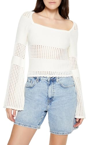 Image of Forever 21 Women's Open-Knit Bell-Sleeve Sweater