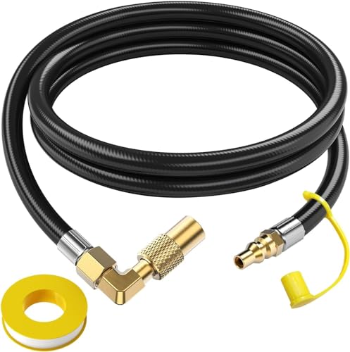 GasXpert Improved Propane Quick Connect Hose 7FT RV Propane Hoses with Blackstone Adapter Quick Connect Propane Hose for RV to Grill Fit for Blackstone 22 Inch Griddle & 17 Inch Grill