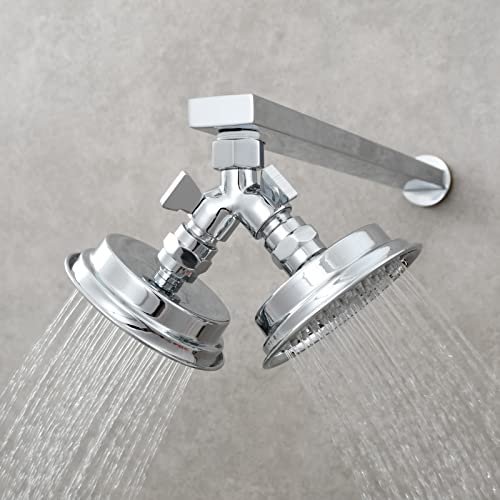 Tecmolog 2 Wege Umschaltventil Messing Y Verteiler 1/2 Zoll mit Absperrhähnen für Dusche Chrom, DSF017