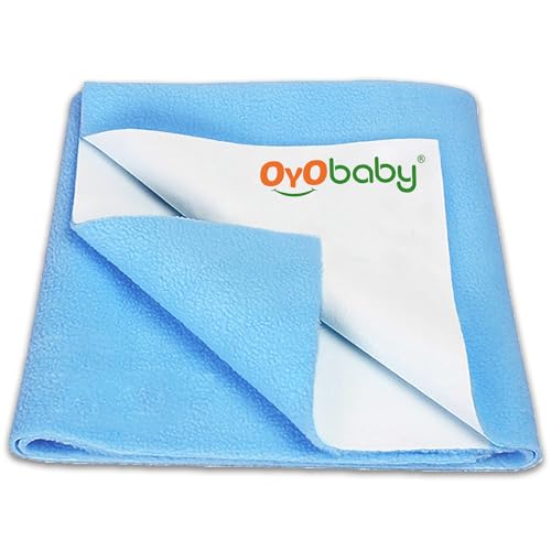 OYO BABY Baby Dry Sheet 70×50 cm Small, Waterproof Mattress Protector for Newborns, Extra-Absorbent Quick-Dry Fleece Underpad, Soft, Reusable, Anti-Pilling, Travel-Friendly Bedding –Blue