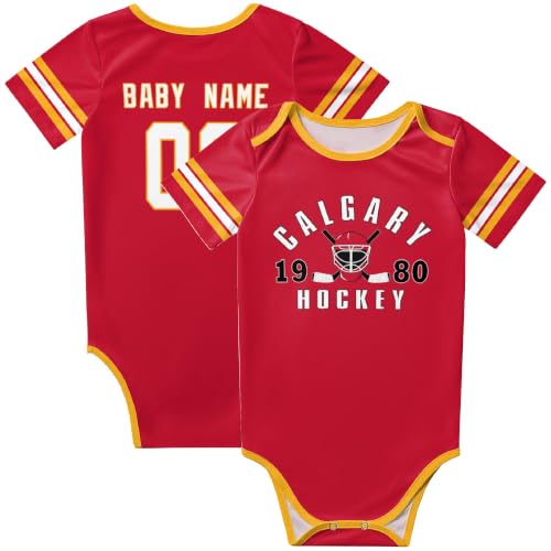 EaunyVerat Calgary Customized Baby Clothes with Personalized Name & Number, Gifts for Boys Girls