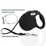 16ft Retractable Dog Leash for Large Breed Dogs up to 110 lbs with a Detachable Chew Proof Extender Wire Ropes (Black L) - Image 4